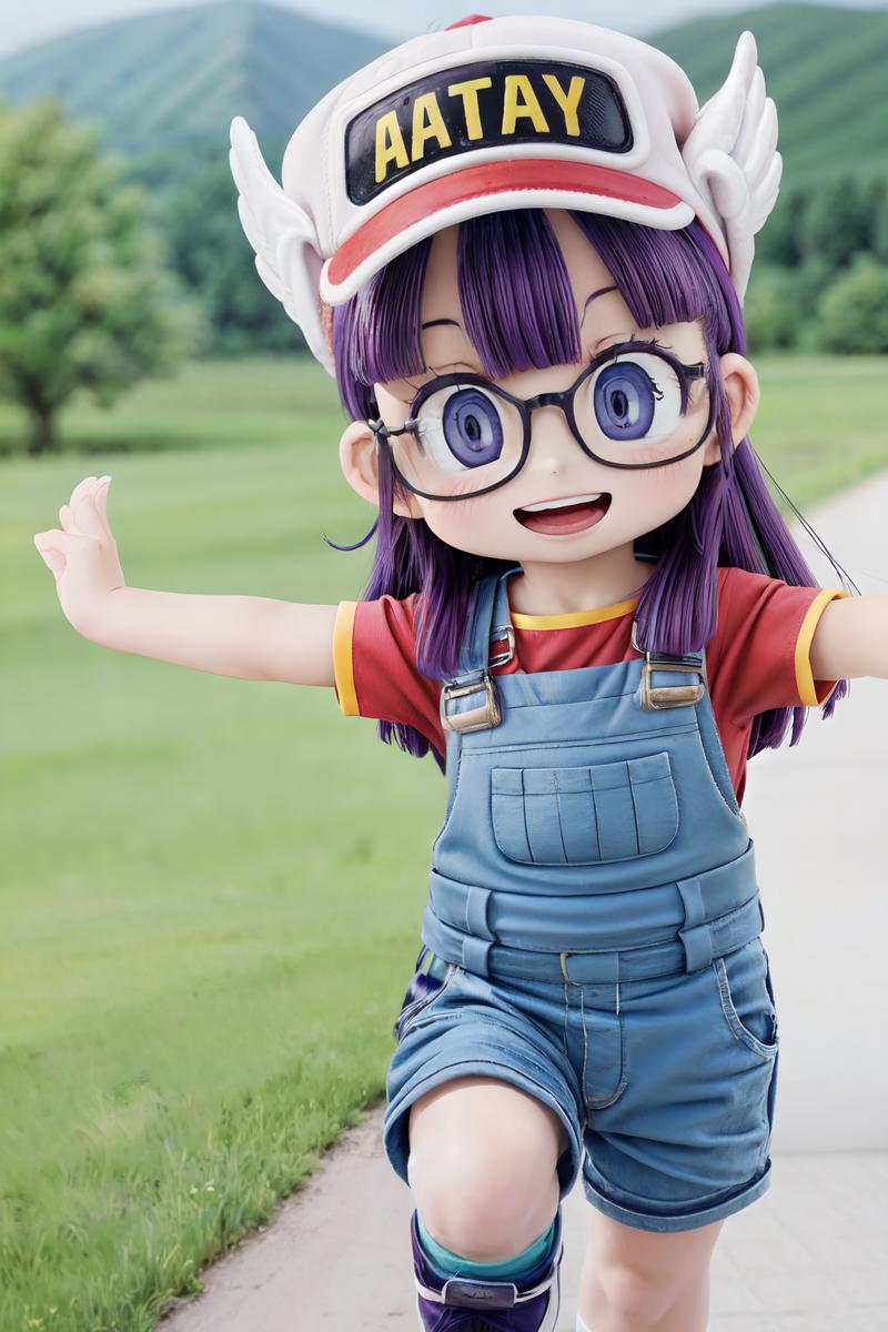 00145-2402135648-(masterpiece, best quality;1.3), ultra detailed, 1girl, solo, arale, glasses, blue eyes, long hair,purple hair, short sleeves, w.png